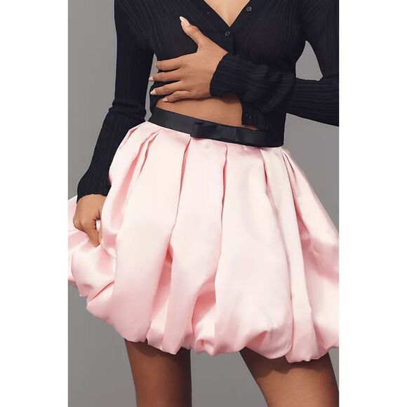 Hutch Full Pleated Bubble Mini Skirt Women's 8 (Fits 6) Bubblegum Pink Coquette - Picture 2 of 11